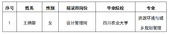 嘉遠房產(chǎn)公司設(shè)計管理崗位公開招聘擬錄用人選公示